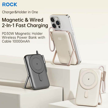 Rock Mag Grip 30W 10000 mAh Magnetic Wireless Power Bank